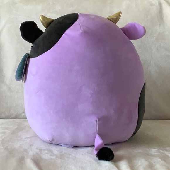 Squishmallow Alexie Purple Cow Gold Horns 14" NWT - Picture 3 of 4